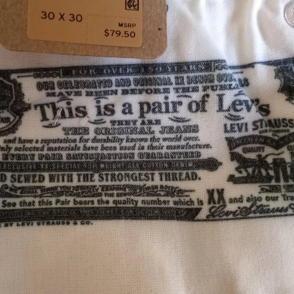 'Levi's' 501 Natural Jean Size 30 X 30 NWT Button - Picture 10 of 13